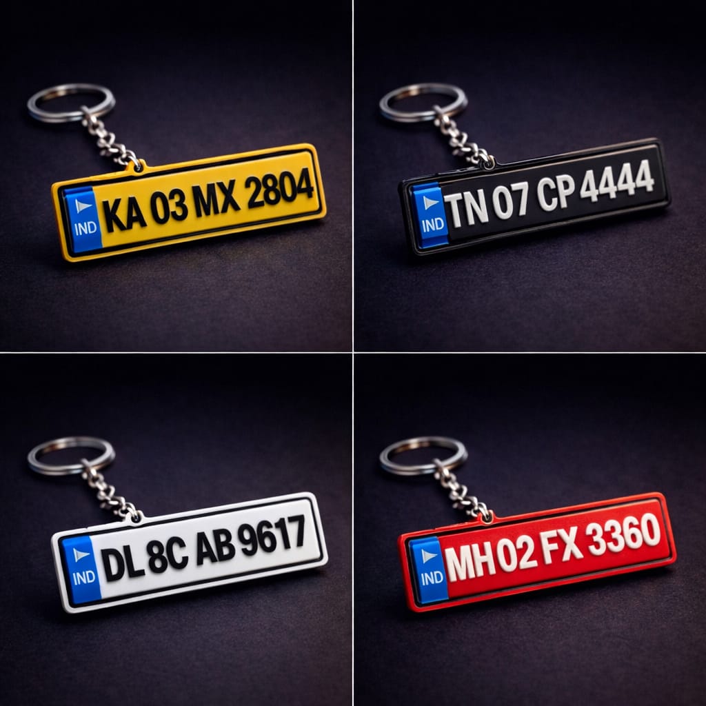 Customized Vehicle Number Plate Keychain