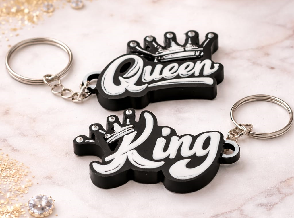 King and Queen Couple Keychain